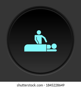 Round button icon Massage. Button banner round badge interface for application illustration