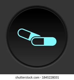 Round button icon Medical pill. Button banner round badge interface for application illustration