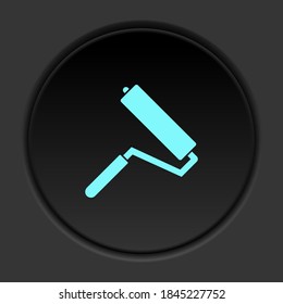 Round button icon Paint roller. Button banner round badge interface for application illustration