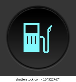Icono de botón de redondeo Gasolina. Banner de botón de la interfaz de placa redonda para la ilustración de la aplicación