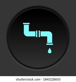 Round button icon Pipes water. Button banner round badge interface for application illustration