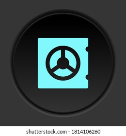 Round button icon, Plummet, reference, weight. Button banner round, badge interface for application illustration