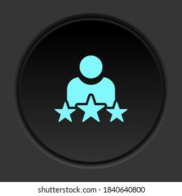 Round button icon, rating. Button banner round, badge interface for application illustration