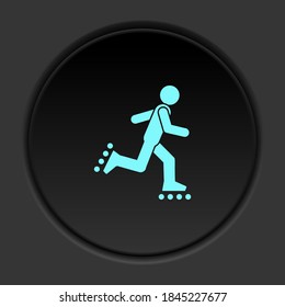 Runde Taste Symbol Roller. Button-Banner-Rundbadschnittstelle für Anwendungsgrafik