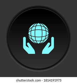 Round button icon, Safe, world. Button banner round, badge interface for application illustration