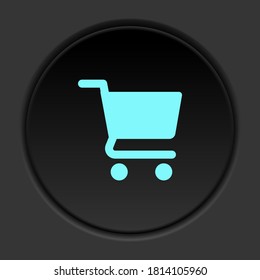 Round button icon, Shopping, basket. Button banner round, badge interface for application illustration