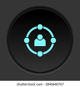 Round button icon, skills, users, avatar. Button banner round, badge interface for application illustration