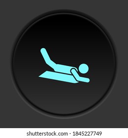 Round button icon Sledding. Button banner round badge interface for application illustration