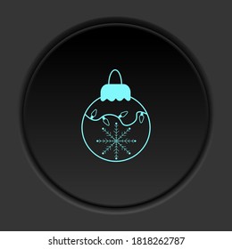 Round button icon, Snowflake, Christmas, ball. Button banner round, badge interface for application illustration