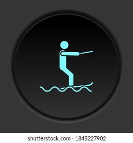 Round button icon Surf sea. Button banner round badge interface for application illustration