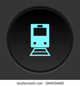 Round button icon Train. Button banner round badge interface for application illustration