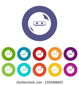 Round button icons color set vector for any web design on white background