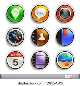 round button icons-set 1