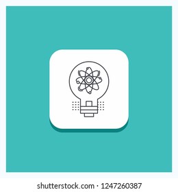 Round Button for idea, innovation, light, solution, startup Line icon Turquoise Background