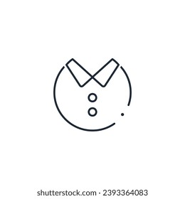 Round button man. Avatar. Vector linear illustration icon isolated on white background.