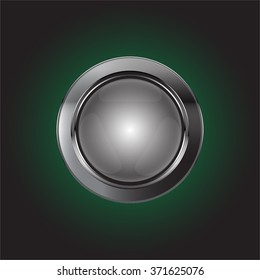 Round button with metallic elements, Vector illustration