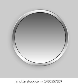 round button with silver frame vector