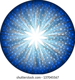 Round button with star and fabric