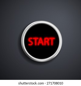 Round button start. Vector image.
