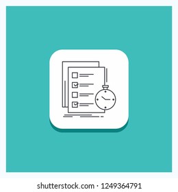 Round Button for todo, task, list, check, time Line icon Turquoise Background
