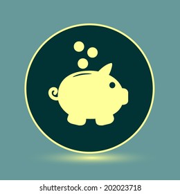Round button. Vector icon Flat icons.