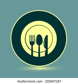 Round button. Vector icon Flat icons.