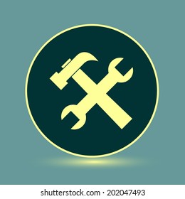 Round button. Vector icon Flat icons.