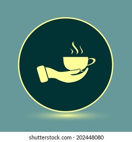 Round button. Vector icon Flat icons.