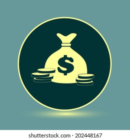 Round button. Vector icon Flat icons.