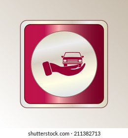 Round button. Vector icon Flat icons. 