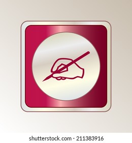 Round button. Vector icon Flat icons. 