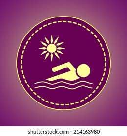 Round button. Vector icon Flat icons. 