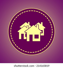 Round button. Vector icon Flat icons. 