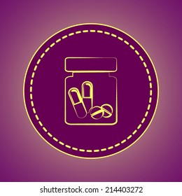 Round button. Vector icon Flat icons. 