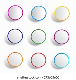 Round button vector illustration set for web design 