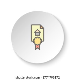 Round button for web icon, agreement, contract. Button banner round, badge interface for application illustration