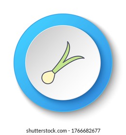 Round button for web icon, allium sativum. Button banner round, badge interface for application illustration