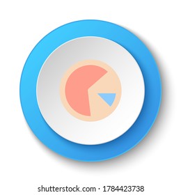Round button for web icon, analytics, circle. Button banner round, badge interface for application illustration