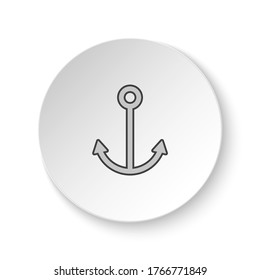 Round button for web icon, Anchor. Button banner round, badge interface for application illustration