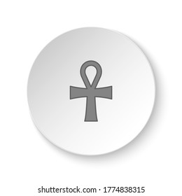 Round button for web icon, Ankh symbol. Round button for banner, badge interface for application illustration