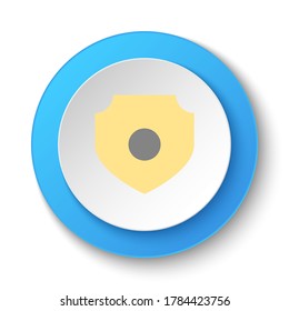 Round button for web icon, antivirus, security. Button banner round, badge interface for application illustration