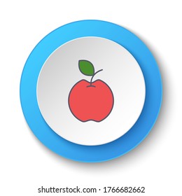 Round button for web icon, apple. Button banner round, badge interface for application illustration