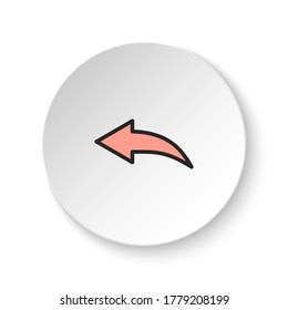 Round button for web icon, arrow, reply, undo. Button banner round, badge interface for application illustration