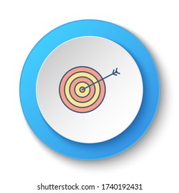 Runde Taste für Web-Icon. Aspirationen, Dartboard Vektorsymbol Button-Banner rund, Abzeichen-Schnittstelle für Anwendungsdarstellung