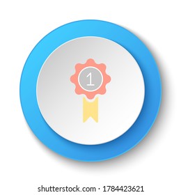 Round button for web icon, award, reward, medal. Button banner round, badge interface for application illustration