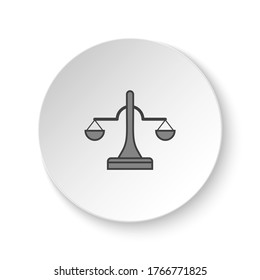 Round button for web icon, Balance. Button banner round, badge interface for application illustration
