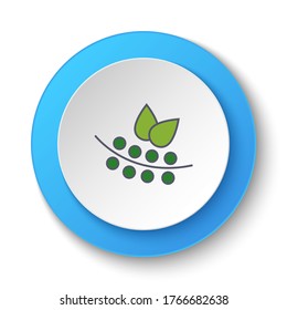 Round button for web icon, bilberries, blueberries. Button banner round, badge interface for application illustration