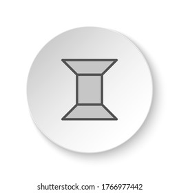Round button for web icon, bobbin, coil, handmade. Button banner round, badge interface for application illustration