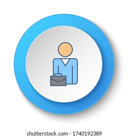 Round button for web icon. Briefcase, businesswoman vector icon. Button banner round, badge interface for application illustration