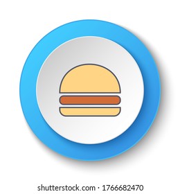 Botón redondo para icono web, hamburguesa, hamburguesa. Banner de botón redondo, interfaz de placa para ilustración de aplicación